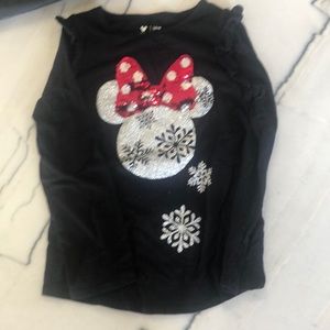 Disney/Jumping Beans Minnie Mouse glitter-sequin shirt. Girls 7.